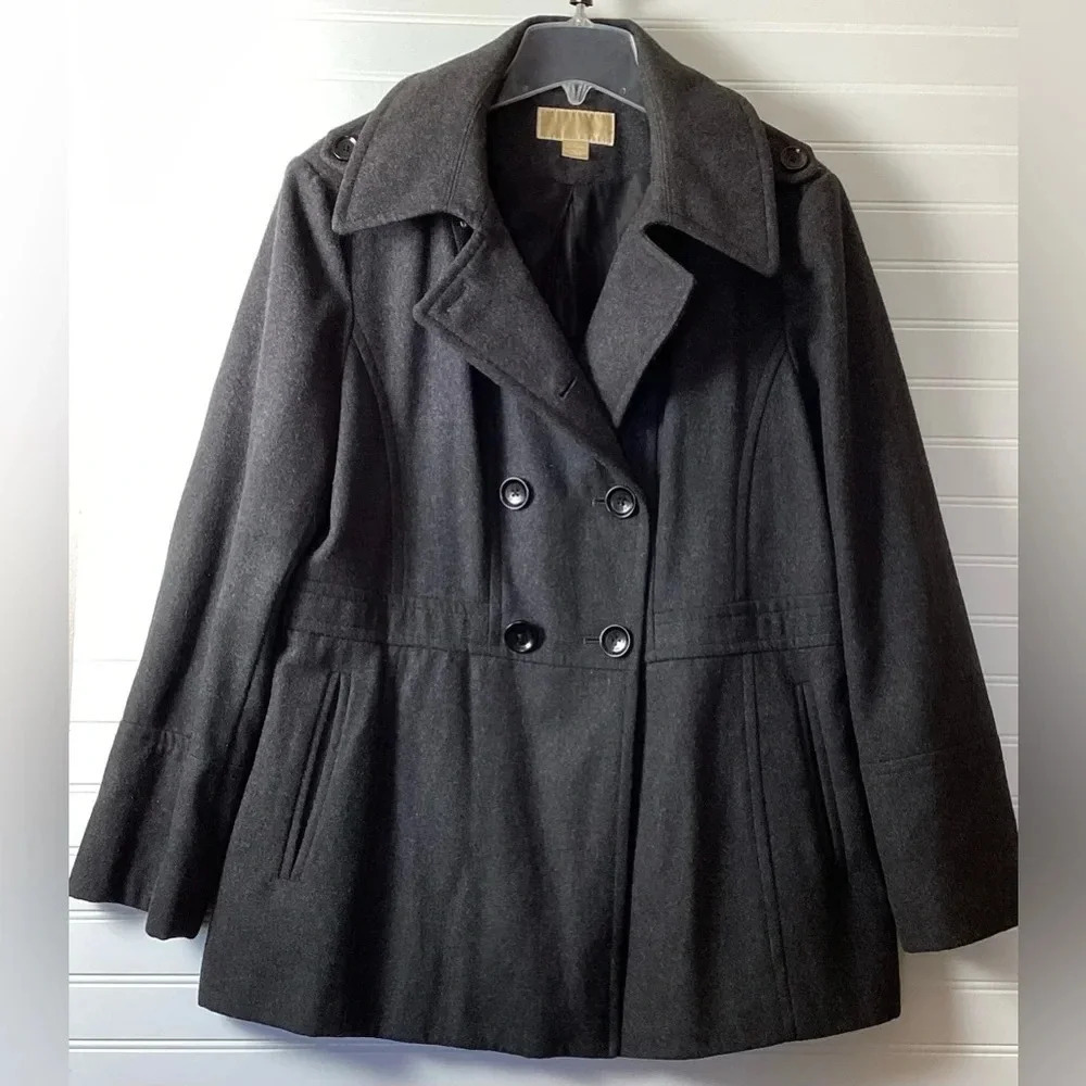 Michael Michael kors Wool  Double Breasted Jacket coat grey size XL